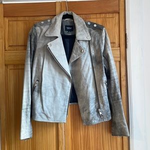 LaMarque Leather tie dye / marble Moto jacket